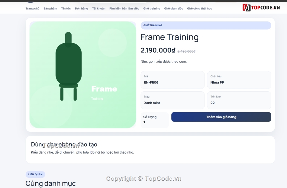 Website bán ghế,Web bán hàng văn phòng,đồ án Web bán hàng